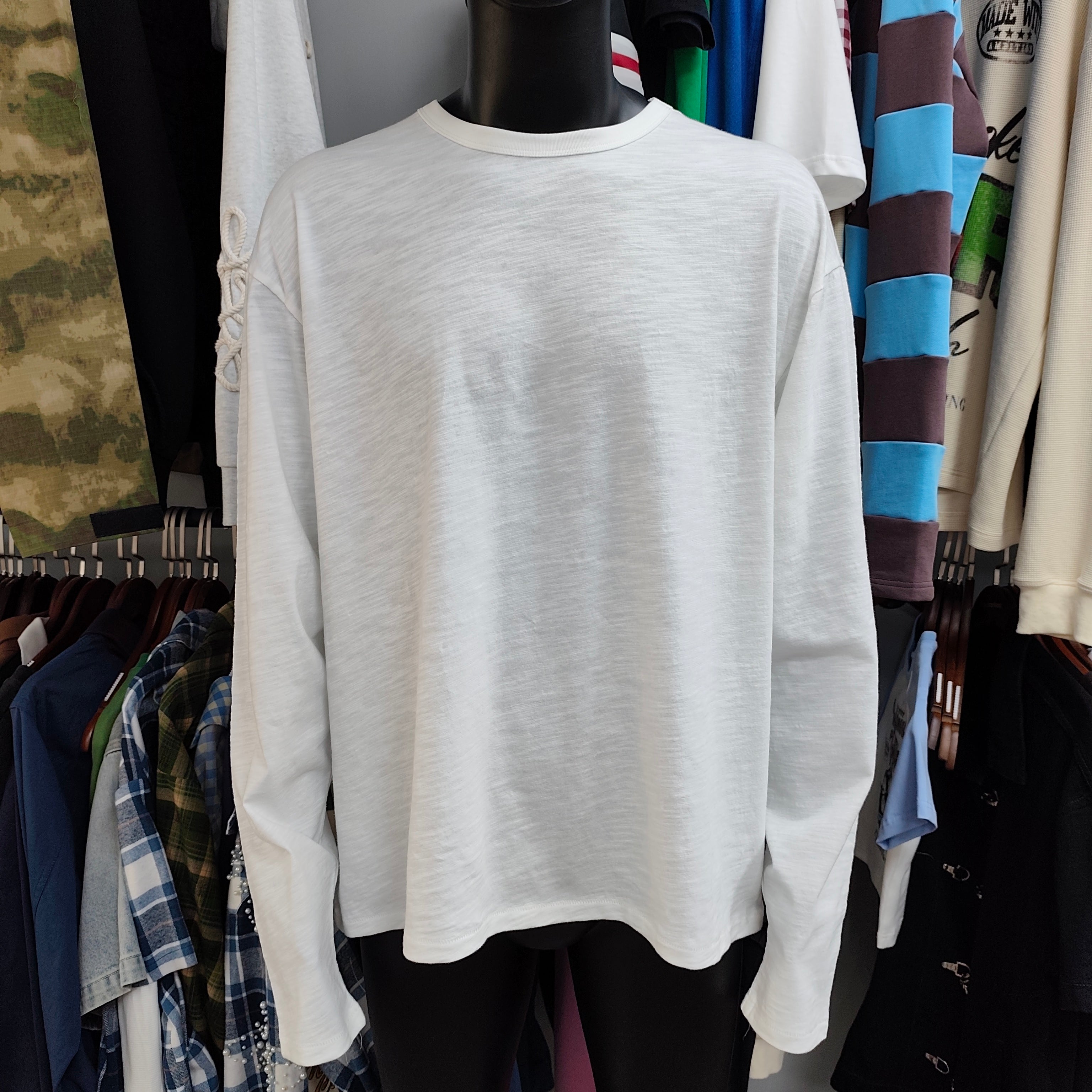 Long Sleeve Slub Cotton Tee-Layering Essential Main image