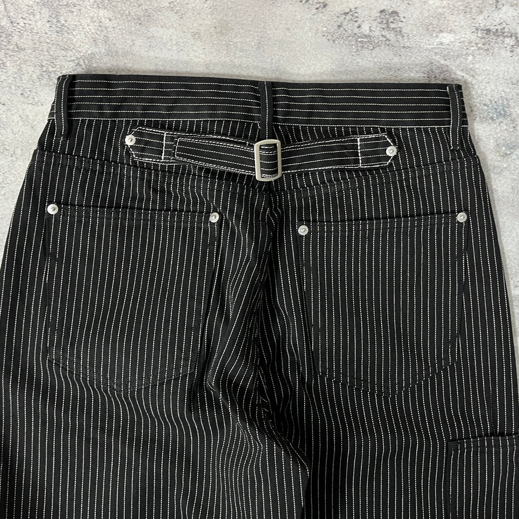Wide Leg Pinstripe Selvedge Jeans for Men