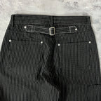 Wide Leg Pinstripe Selvedge Jeans for Men