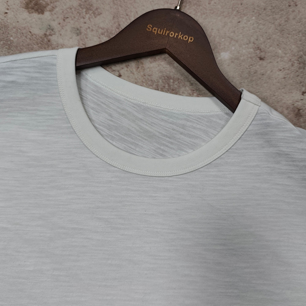 Premium White Slub Cotton T-shirt