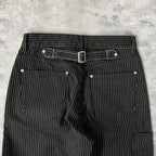 Wide Leg Pinstripe Selvedge Jeans for Men
