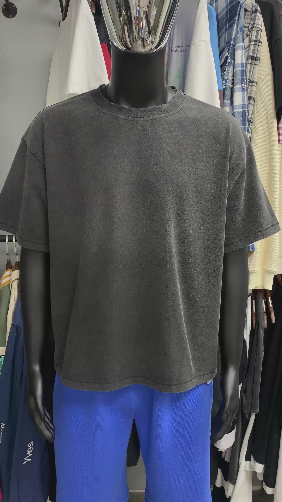 Vintage Washed Black T-shirt with Single Stitching