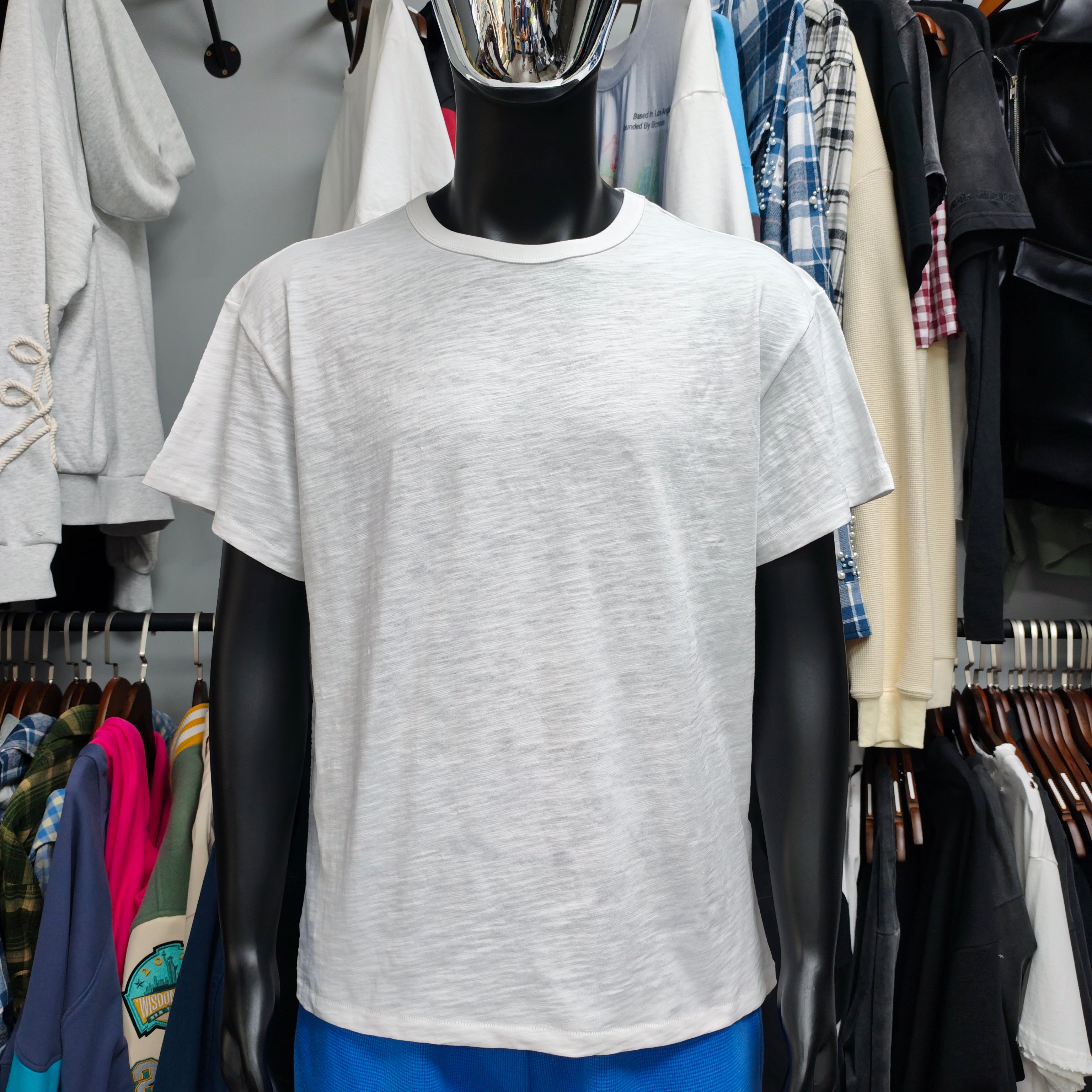 Premium White Slub Cotton T-shirt Main image